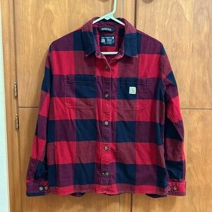 Carhartt Rugged Flex Flannel in Chili Pepper Red Black Buffalo Plaid